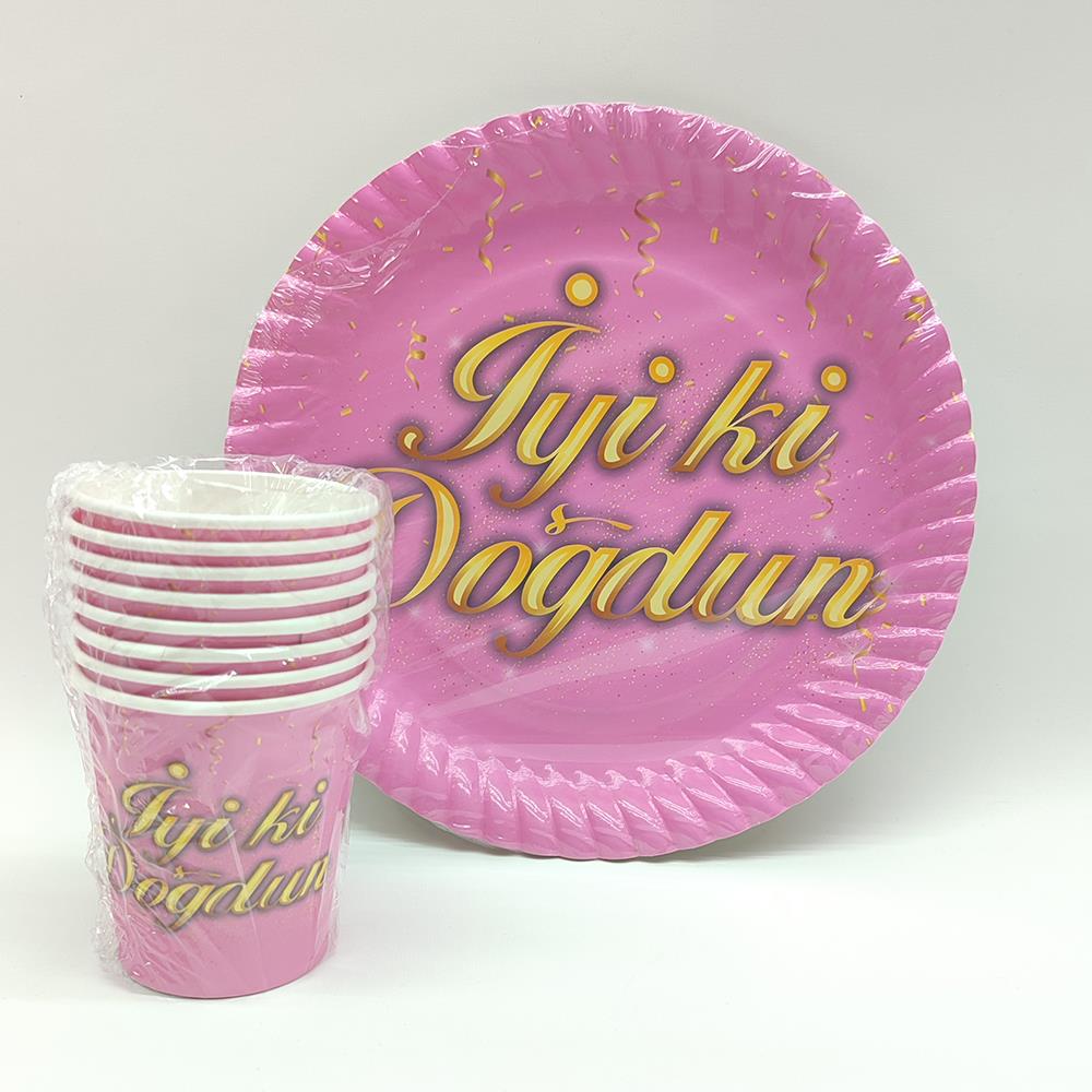 Doğum Günü Tabak, Bardak ve Peçete Seti 8’li Paket!